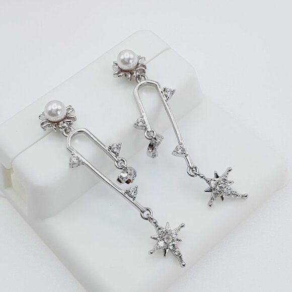 925 Sterling Silver Cubic Zirconia Earrings, U19254712 - Picture 5 of 10